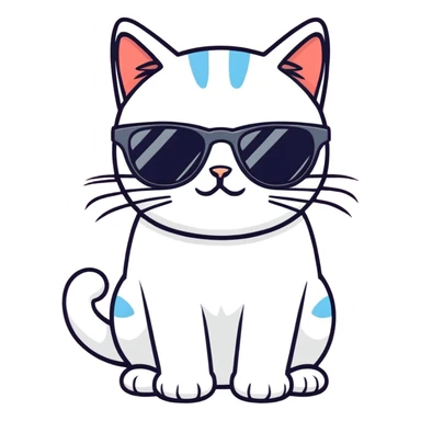Cat with sunglasses sticker