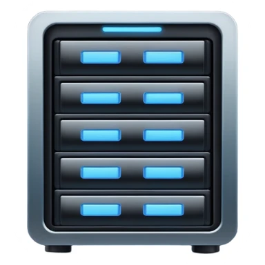 dark data server simple and mordern rack 2.5d icon  sticker