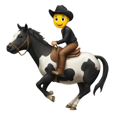 Horse riding a cow sticker