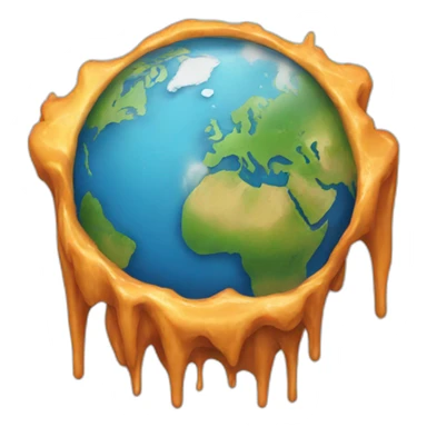 Melting earth sticker