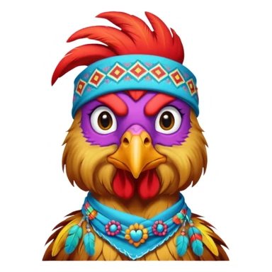 hippie rooster sticker