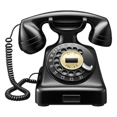 black telephone, classic rotary dial phone sticker
