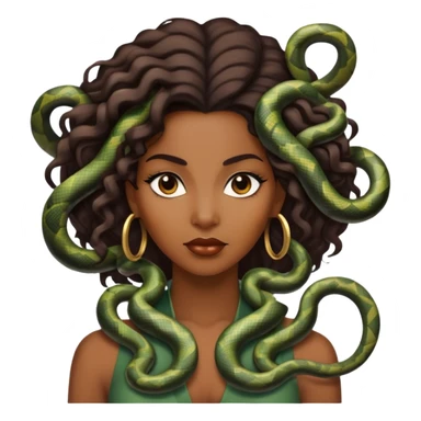 A black lady with snakes as hair sticker