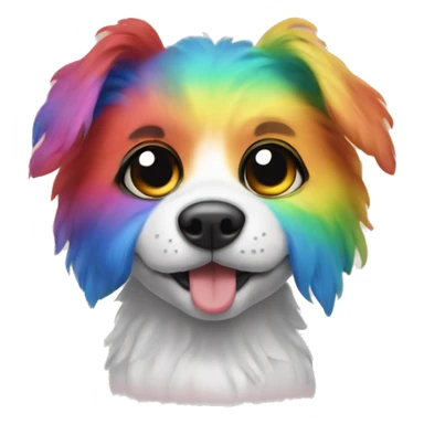 Rainbow dog with eyelashes sticker