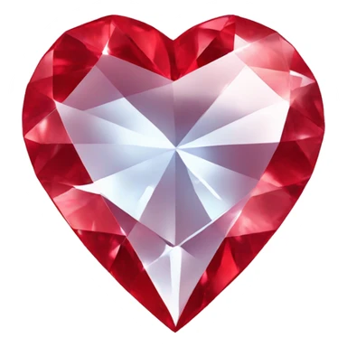 diamond red heart sticker