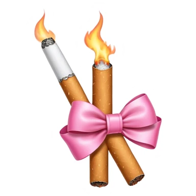 Cigarette with pink bow  sticker