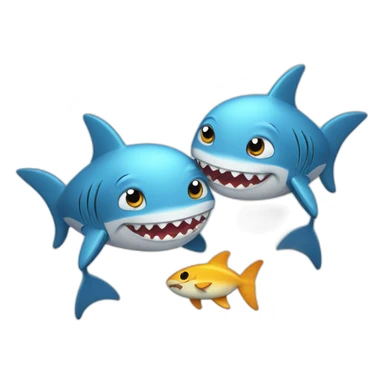Sad Shark and happy tuna sticker