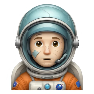astronaut man with cracked glass helmet  sticker