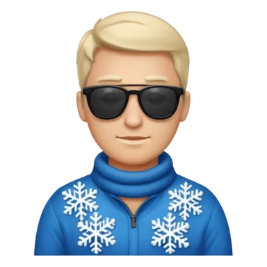 man with sunglasses and winter shirt sticker