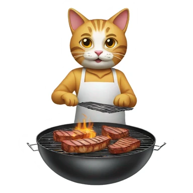 cat grilling barbecue sticker