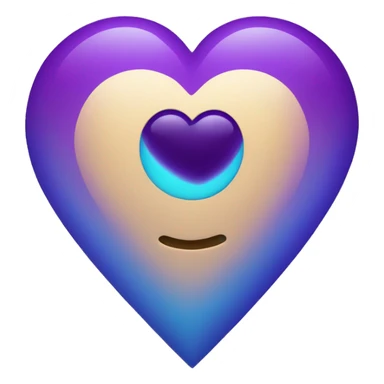 heart shape purple and blue Saturn planet sticker