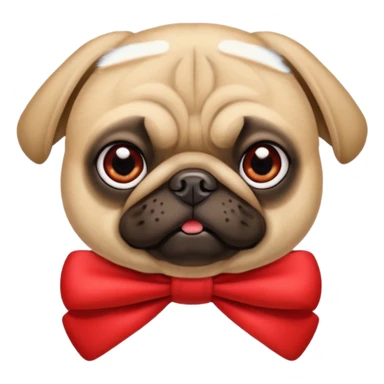 Pug com láço sticker