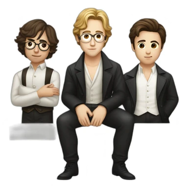 Young Beethoven, Asian John Lennon and German Ryan Gosling forming a boyband sticker