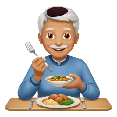 elderly person having dinner sticker