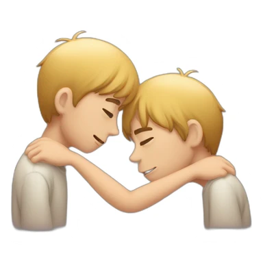 depressed sad boys huging eachother sticker