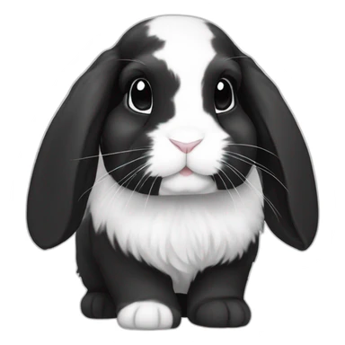 black and white mini holland lop sticker