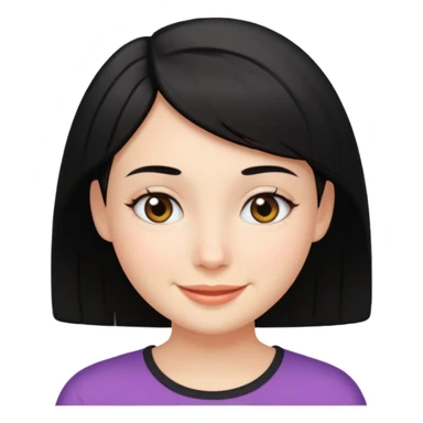 Menina Branca, com cabelo preto e curto, sem franja sticker