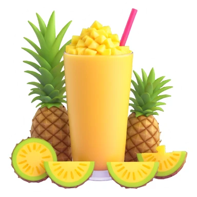 tropical smoothie with pineapple and coconut sticker