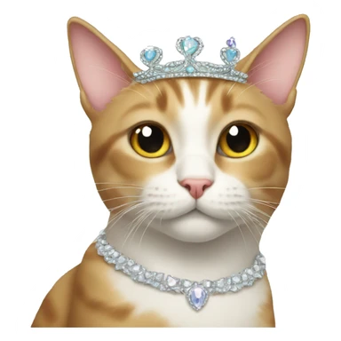 Cat with tiara sticker