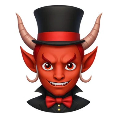 Devil with black top hat sticker