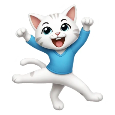 cute dancing cat in cartoon version sticker