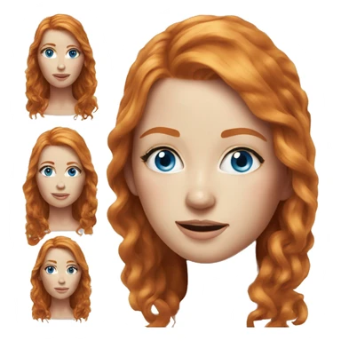 Hyper realistic, beautiful ginger woman with blue eyes and long hair sticker