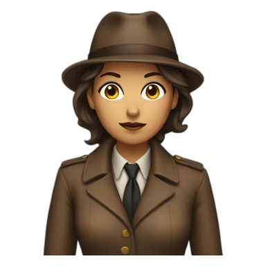 woman brown midhait detective sticker