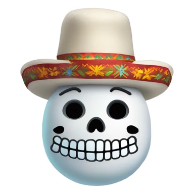Mexican skull decoration as a snowman  sticker