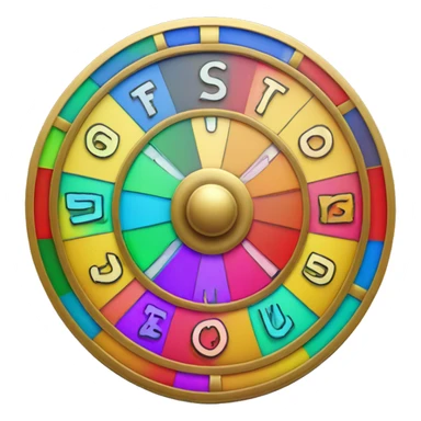 Simple wheel of fortune with only six colors and a pointer sticker