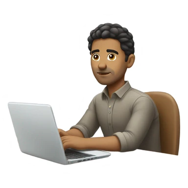 Working at my desk remotely from home Hispanic male sticker