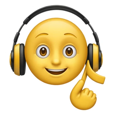 un emoji qui écoute de la musique avec un sourire discret  sticker