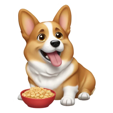 Corgi eating cereal sticker