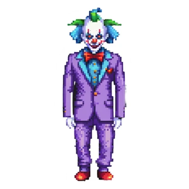 demonic clown wearing a leisure suit sticker