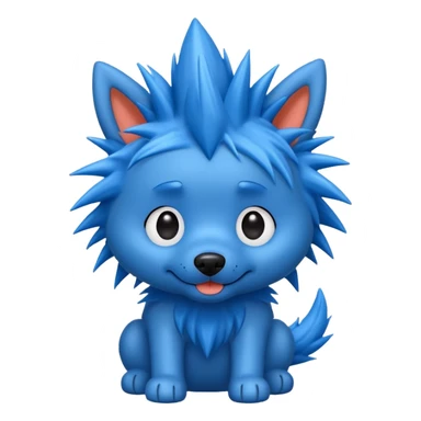 blue very spiky haired dog sticker