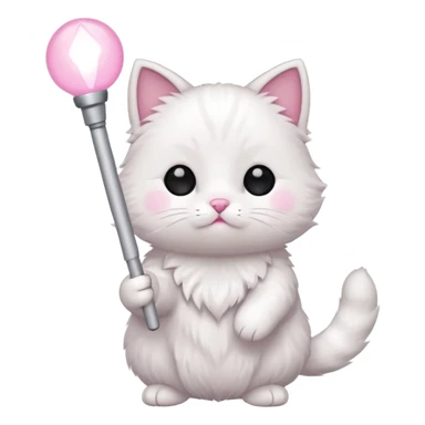 chibi cute cat holding a light stick sticker