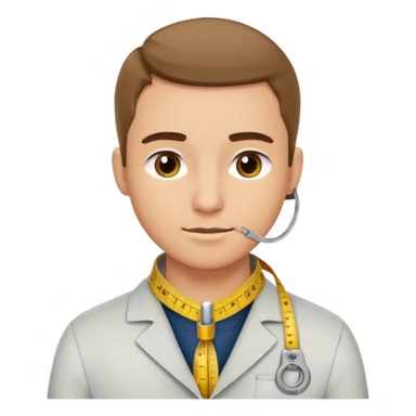 Tailor with Measuring Tape around neck pose sticker