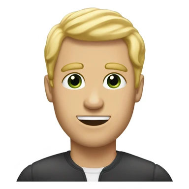 Gay man with blonde hair brushed down in front of his face named Jackson  sticker