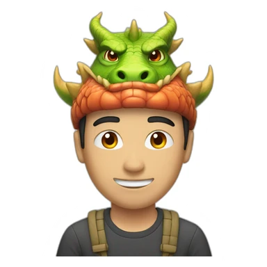 asian man with dragon helmet sticker