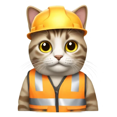 Cat wearing a construction vest  sticker