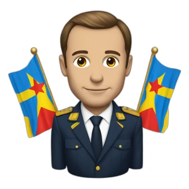 macron avec un drapeau rdcongo sticker