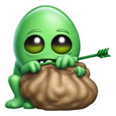 Pooping alien, with an arrow on the poop, with the saying “it’s you” sticker
