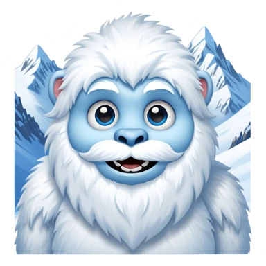 friendly yeti snowman in snowy mountains sticker