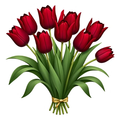Dark red tulip bouquet  sticker