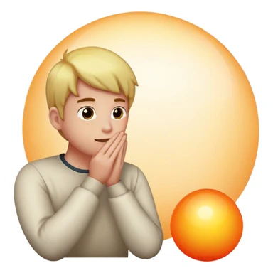 make an emoji about someone thinking aboyt two big spheres sticker