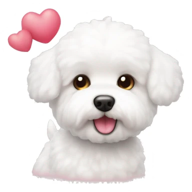 Bichon maltes con corazones  sticker