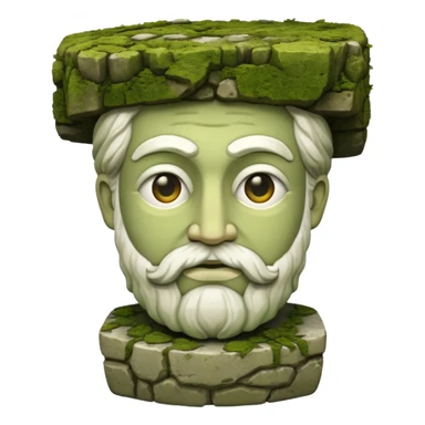 Greek sculpture with moss sticker