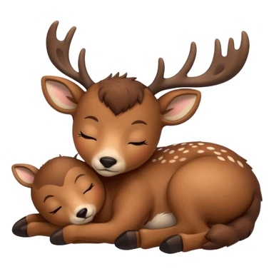 Cute deer sleeping sticker