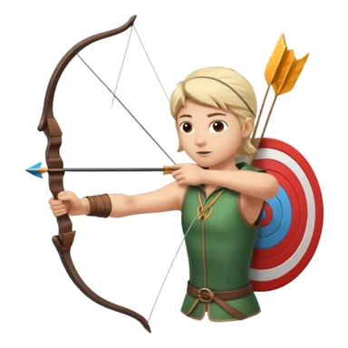 un archer  qui tire sur une  cible sticker