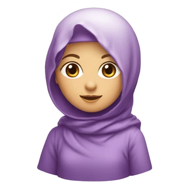Une fille avec le voile islamique et une robe violette sticker