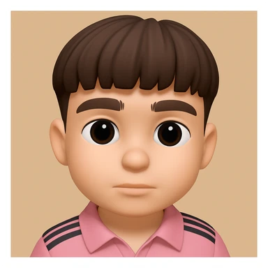 создать 3d emoji парня в том же стиле, что и 3d emoji девушки на втором изображении (мягкий свет, мультяшные черты, крупные глаза, плавные линии) sticker